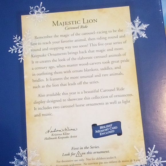 Carousel lion and 1995 horse 4th in series Hallmark new in boxes - Picture 5 of 7